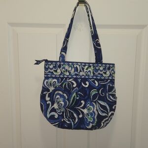 Vera Bradley hobo shoulder bag, Mediterranean Blue, EUC